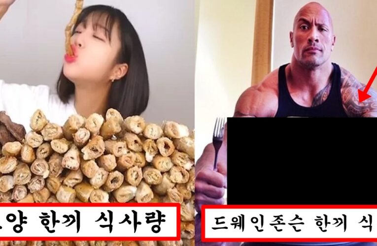 쯔양이랑 먹방 대결해서 이긴 드웨인 존슨 한끼 식사량